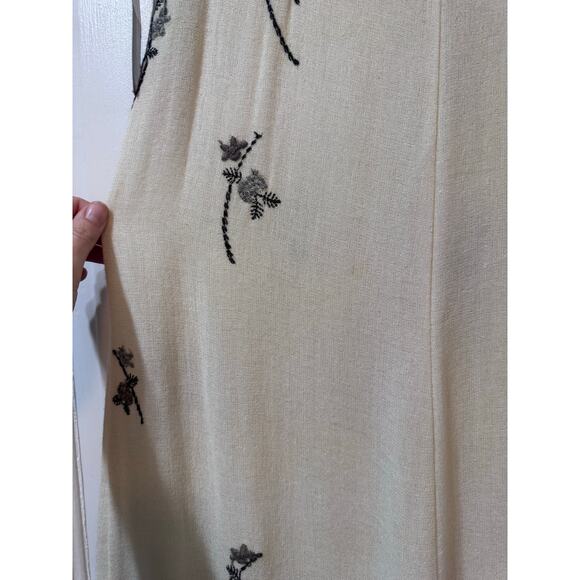 NWT Vintage Marcel Marongiu Ivory Embroidered Floral Maxi Skirt Size 40 - Picture 14 of 16